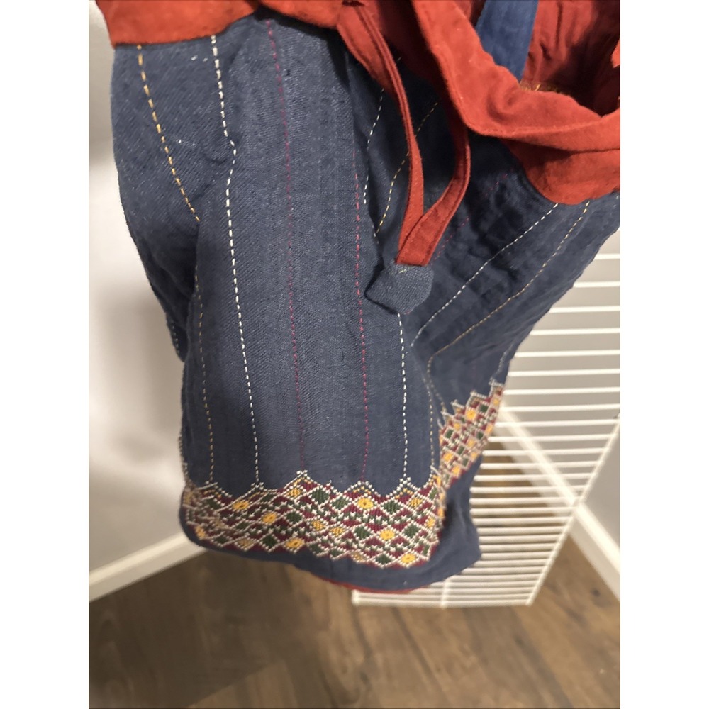 Kala Raksha Drawstring Tote Bag Quilted Embroidered Handmade Multi Color - Picture 5 of 8